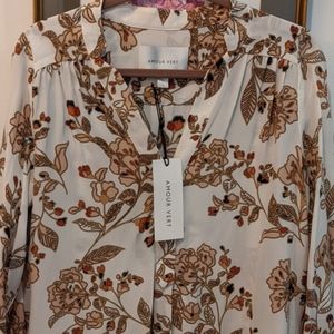 Amour Vert Silk Blouse NWT